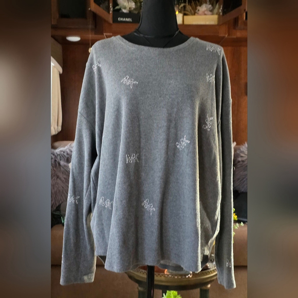 MICHAEL Michael Kors Sweaters - Michael Michael Kors Gray Rhinestone Sweater